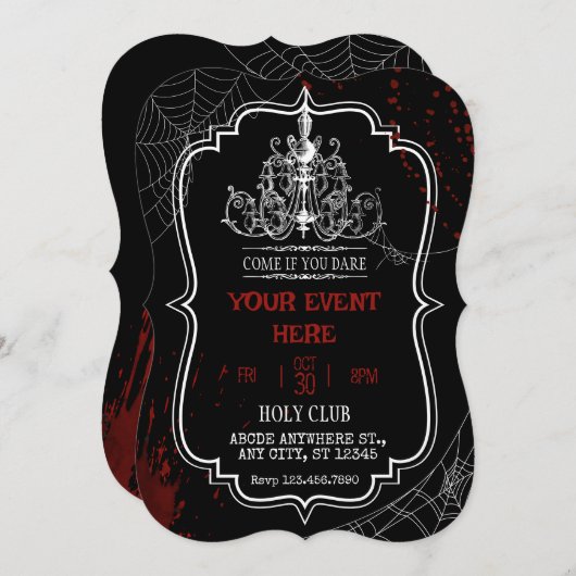 Griezelige gotische verjaardag halloween  kaart (Voorkant / Achterkant)