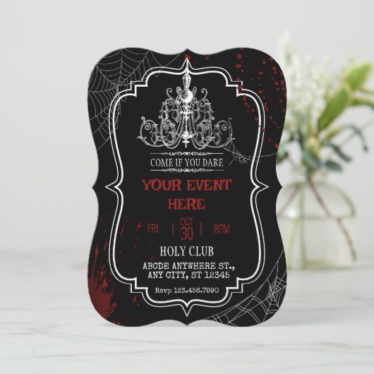 Griezelige gotische verjaardag halloween  kaart (Staand voorkant)