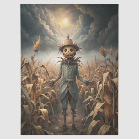 Griezelige Gotische Vogelverschrikker Fantasy  Tissuepapier (Voorkant)