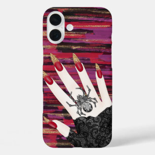 GRIEZELIGE GOTISCHE VROUWEN HAND MET LANGE NAGELS iPhone 16 PLUS HOESJE