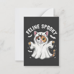 Griezelige Grappige Katten Halloween Kat Geest Notitiekaartje