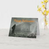 Griezelige Grim Reaper Halloween scène Kaart (Gele Bloem)