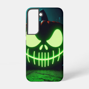 Griezelige groene gloeiende Halloween pompoen Samsung Galaxy Hoesje