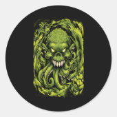 Griezelige Groene Tentakel Monster Sticker (Voorkant)