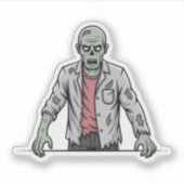 Griezelige groene zombie Halloween sticker (Voorkant)