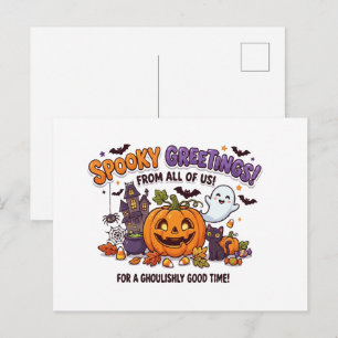 Griezelige groet Halloween-feestkaart Briefkaart