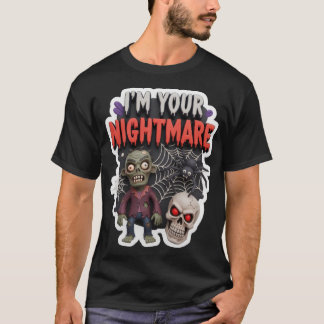 Griezelige Halloween 3D-illustratie met zombie spi T-shirt