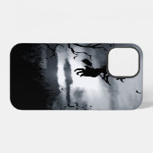 Griezelige Halloween-achtergrond Vintage-ontwerp iPhone Hoesje (Achterkant horizontaal)