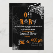 Griezelige Halloween Baby Borrel Kaart (Voorkant / Achterkant)