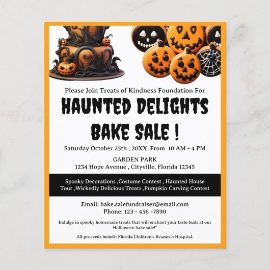 Griezelige Halloween bakverkoop Flyer (Voorkant)