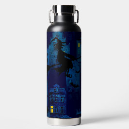 GRIEZELIGE HALLOWEEN BLAUWE NACHTELIJKE STADSTAAT WATERFLES