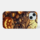 Griezelige Halloween-boom vleermuizen schedels pom iPhone 15 Case (Achterkant horizontaal)