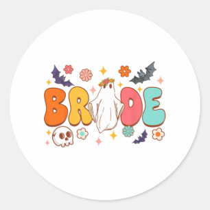 Griezelige Halloween Bruid Wordt Bachelorette Fees Ronde Sticker