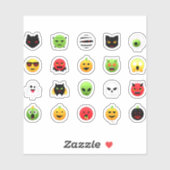 Griezelige Halloween-emoji Sticker (Vel)