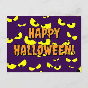 Griezelige Halloween-feest ansichtkaart sjabloon Briefkaart