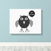 Griezelige Halloween-feest Uil Canvasprint Canvas Afdruk (Insitu (Houten vloer))
