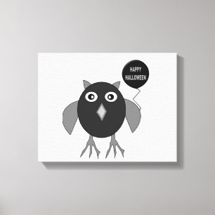 Griezelige Halloween-feest Uil Canvasprint Canvas Afdruk