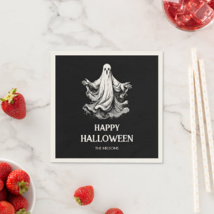 Griezelige Halloween-feestbehandeling met spook Servet