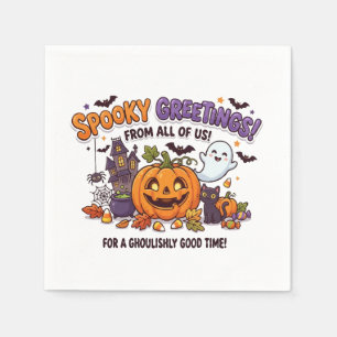 Griezelige Halloween-feestkaart Servet