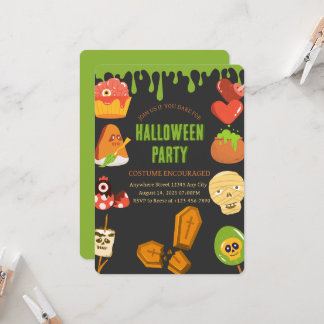 Griezelige Halloween-feestuitnodiging Kaart