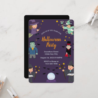 Griezelige Halloween-feestuitnodiging Kaart
