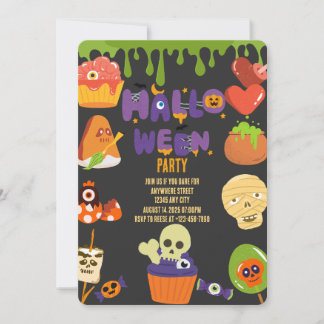 Griezelige Halloween-feestuitnodiging Kaart