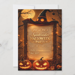 Griezelige Halloween-feestuitnodiging Kaart