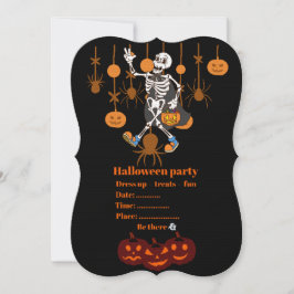 Griezelige Halloween-feestuitnodiging – Schattig & Kaart