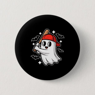 Griezelige Halloween Geest En Vleermuizen Honkbal Ronde Button 5,7 Cm