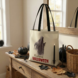 Griezelige Halloween Geest Herfst Markt Boodschapp Tote Bag