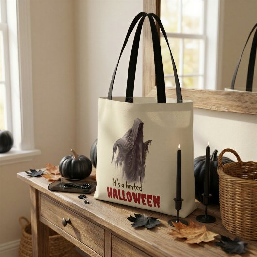 Griezelige Halloween Geest Herfst Markt Boodschapp Tote Bag