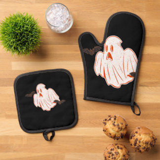 Griezelige Halloween Geest Ovenwant & Pannenlap Set