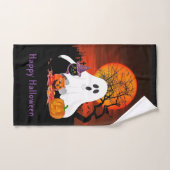 Griezelige Halloween Geest Pompoen Kat Handdoek (Handdoek)