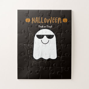 Griezelige Halloween Geest Pompoen Puzzel
