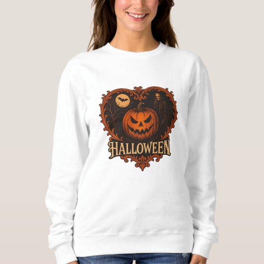 Griezelige Halloween Geest Vrouwen Basic Trui – (Voorkant)