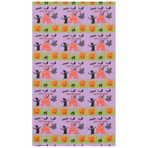 Griezelige Halloween Geesten Silhouet Lila Gloed Tafelkleed