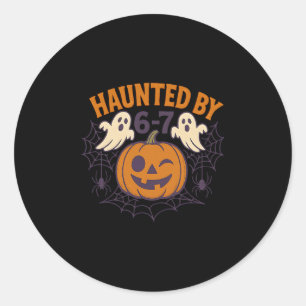 Griezelige Halloween Geheime 67 Nummer 67 Zes Zeve Ronde Sticker