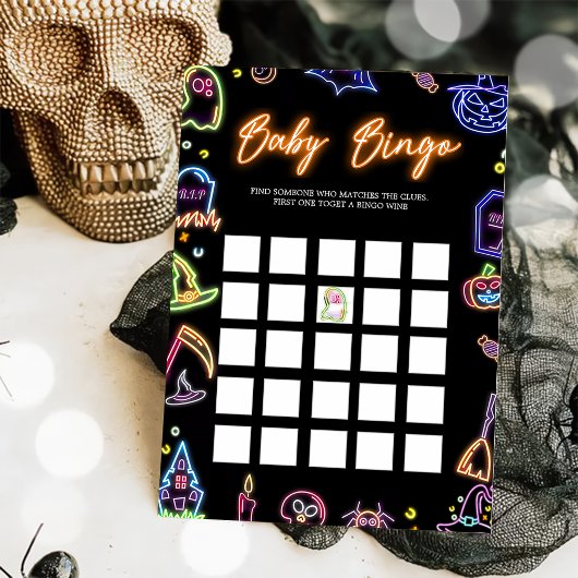 Griezelige Halloween Glow in the Dark Bingo Games Kaart