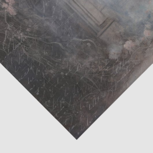 Griezelige Halloween gotische boog met vleermuizen Tissuepapier (Detail)