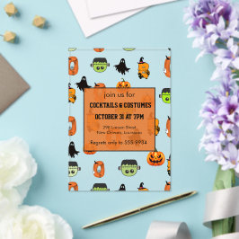 Griezelige Halloween-heks, Geheime Huis, Maan Acryl Uitnodigingen