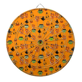 Griezelige Halloween Heks, Spookhuis, Maan Dartbord