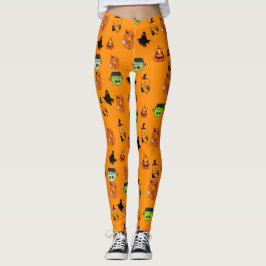 Griezelige Halloween Heks, Spookhuis, Maan Leggings