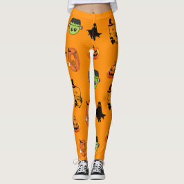 Griezelige Halloween Heks, Spookhuis, Maan Leggings