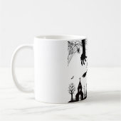 Griezelige Halloween Heks & Vleermuizen Patroon Mo Koffiemok (Links)