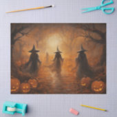 Griezelige Halloween Heksen in een Bos voor Decoup Tissuepapier (Craft)