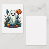 Griezelige Halloween Herfst Tuinieren Geest Pompoe Notitiekaartje (Voorkant / Achterkant)