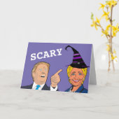 GRIEZELIGE HALLOWEEN HILLARY EN TRUMP KAARTEN (Gele Bloem)