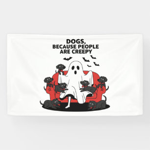 Griezelige Halloween Hond Griezelige Geest 23 Spandoek