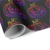 Griezelige Halloween-icoonpatroon Cadeaupapier (Rol Hoek)