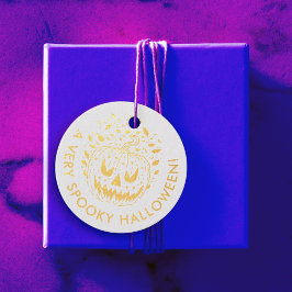 Griezelige Halloween Jack O Lantern Horror Pompoen Bedankjes Labels